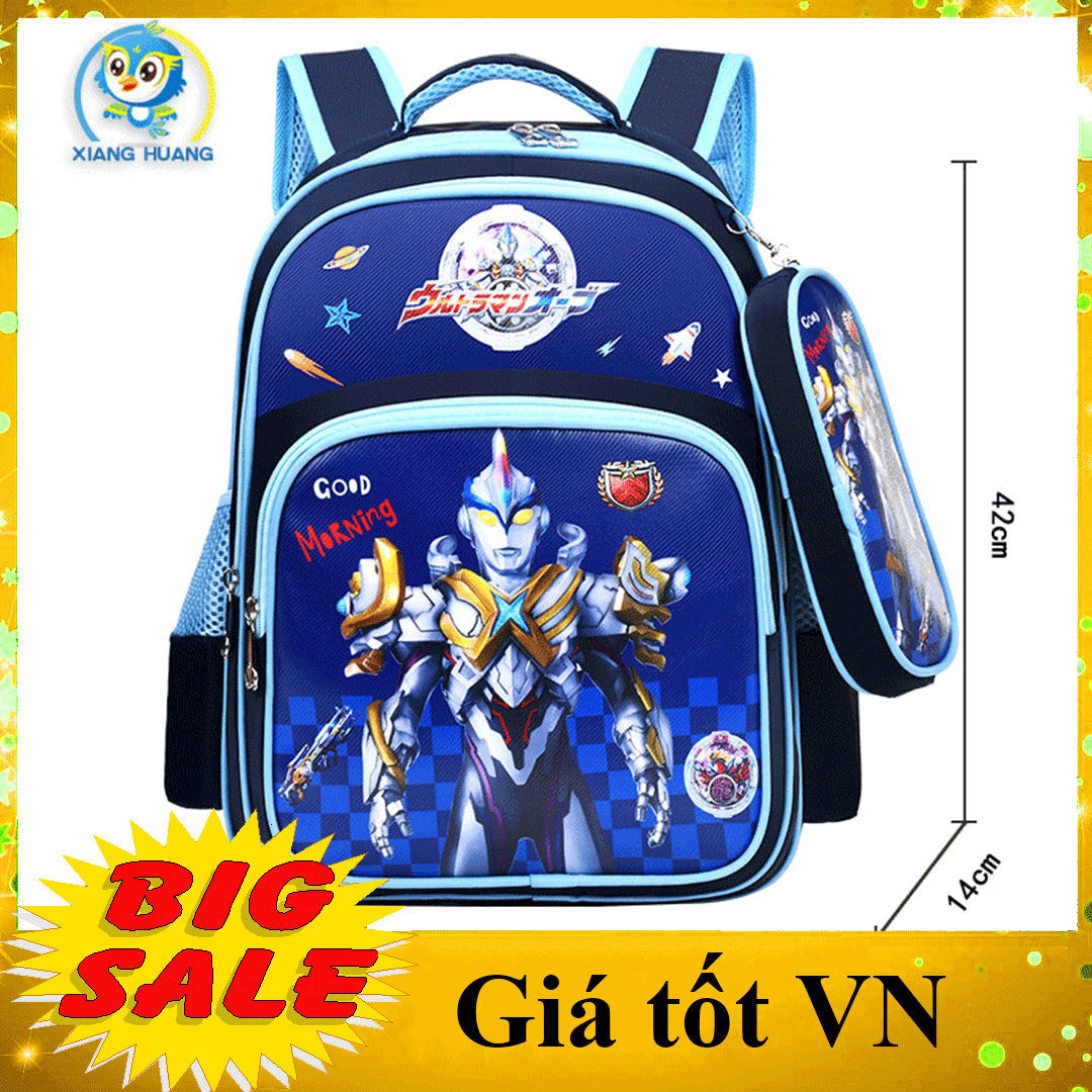 [SIZE 42CM-KÈM TÚI ĐỰNG BÚT- HÀNG ĐẸP] Balo cho bé trai chất đẹp, cặp sách học sinh cấp 1,2 hình siêu nhân khủng long, balo trẻ em tiểu học, trung học có kèm túi ví đựng bút