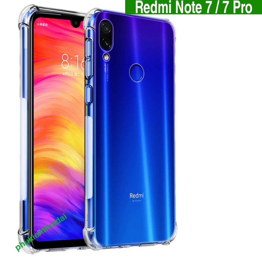 Ốp lưng Redmi Note 7 / Note 7 Pro / Note 8 Pro / Note 9s / Note 10 Pro / Note 11 Pro / Note 12 Pro 4G dẻo trong chống sốc lồi 4 góc siêu chống sốc