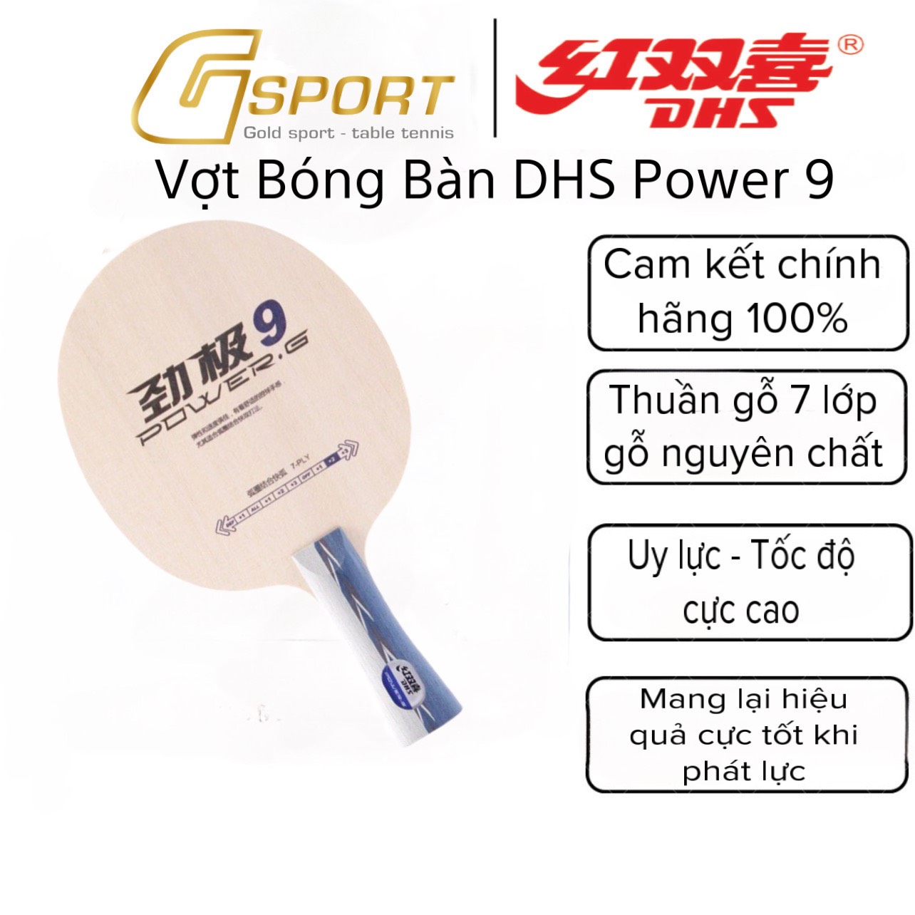 Vợt bóng bàn DHS PG9 - Hàng Chính Hãng DHS