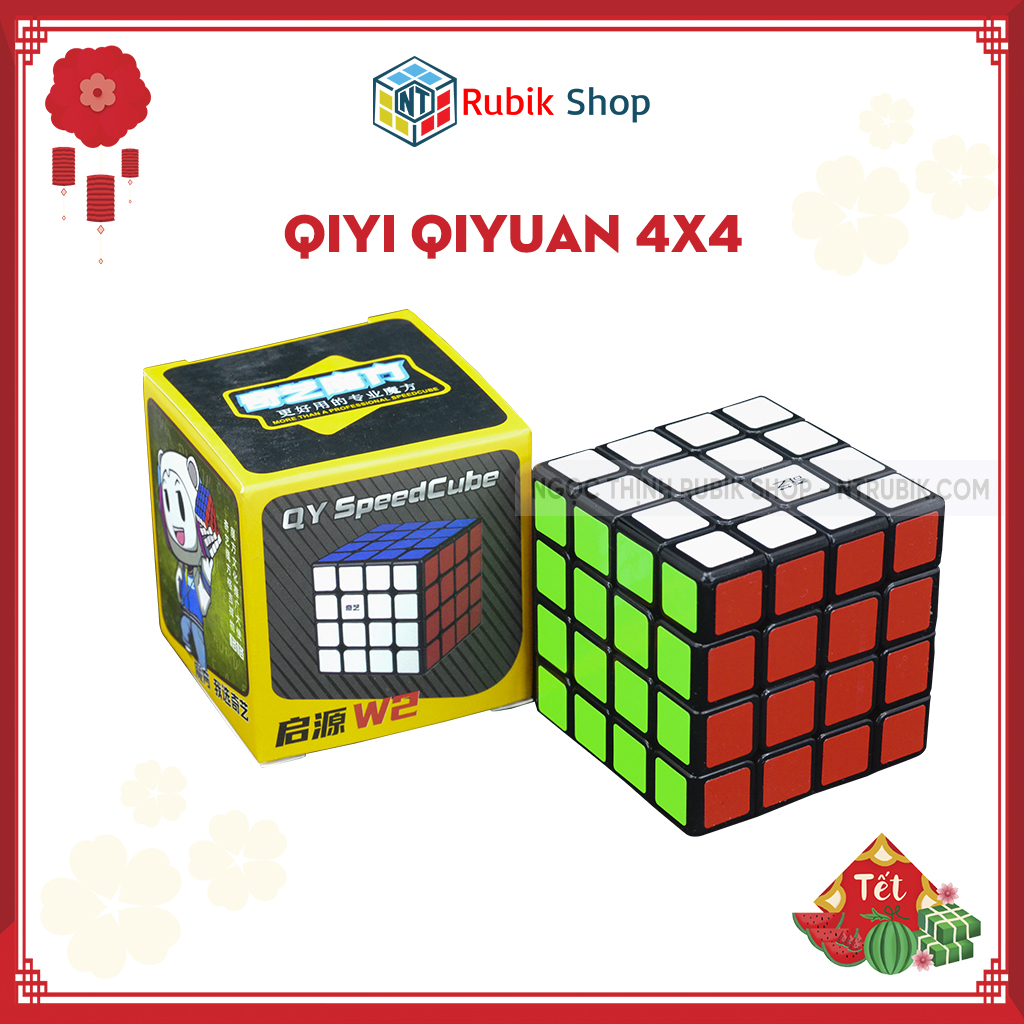 Đồ chơi rubik 4x4x4 - QiYi Qiyuan W2 4x4x4 Black Màu Đen