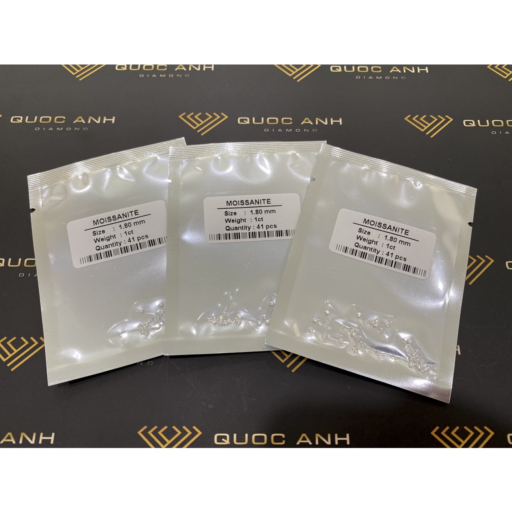 (Size 0.8 - 1.6 ly) Kim cương Moissanite Mỹ ( Đính răng hoặc chế tác trang sức) siêu đẹp