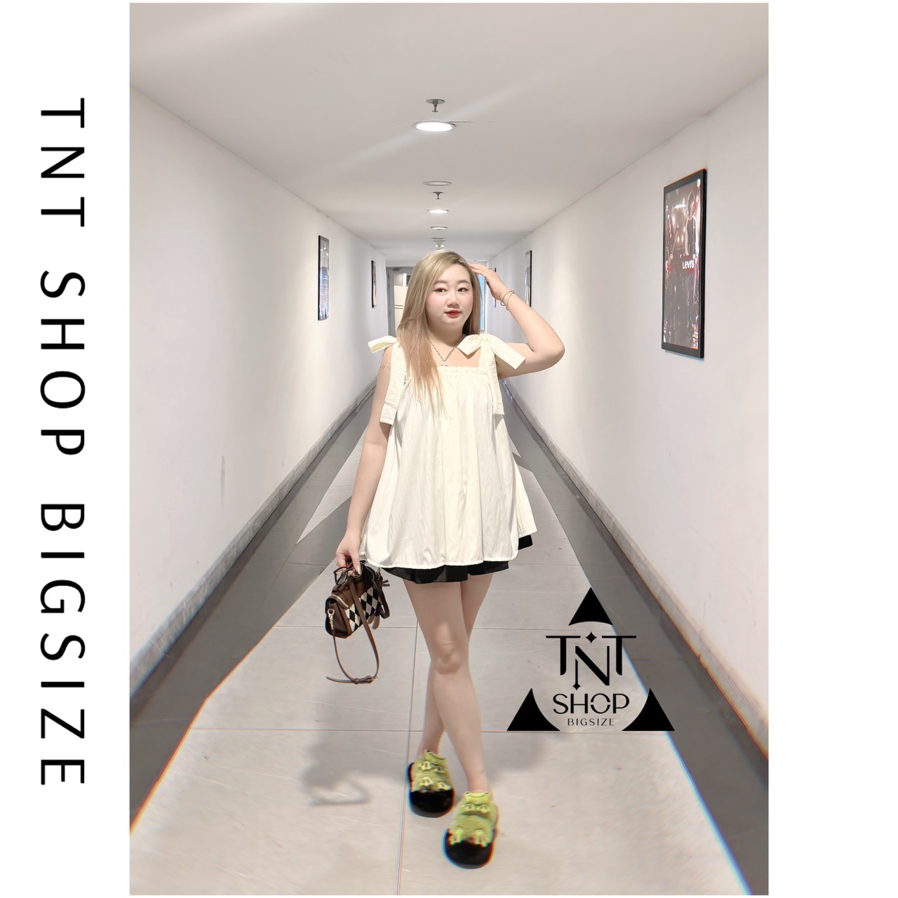 ÁO 2 DÂY CỘT NƠ BÁNH BÈO [ TNT SHOP BIGSIZE 60KG 90KG ]