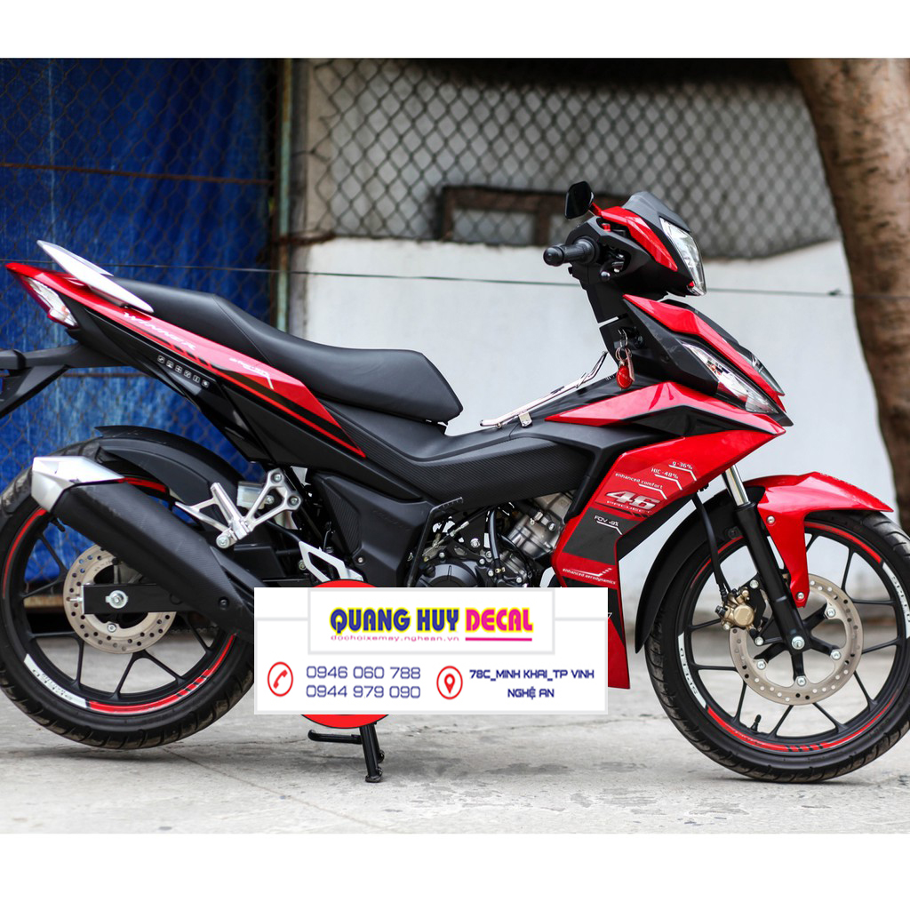 Tem trùm Winner đỏ đen bóng - Độ dán team trùm decal xe máy Winner đỏ đen bóng - Team trùm decal xe máy Winner X rẻ đẹp và chất