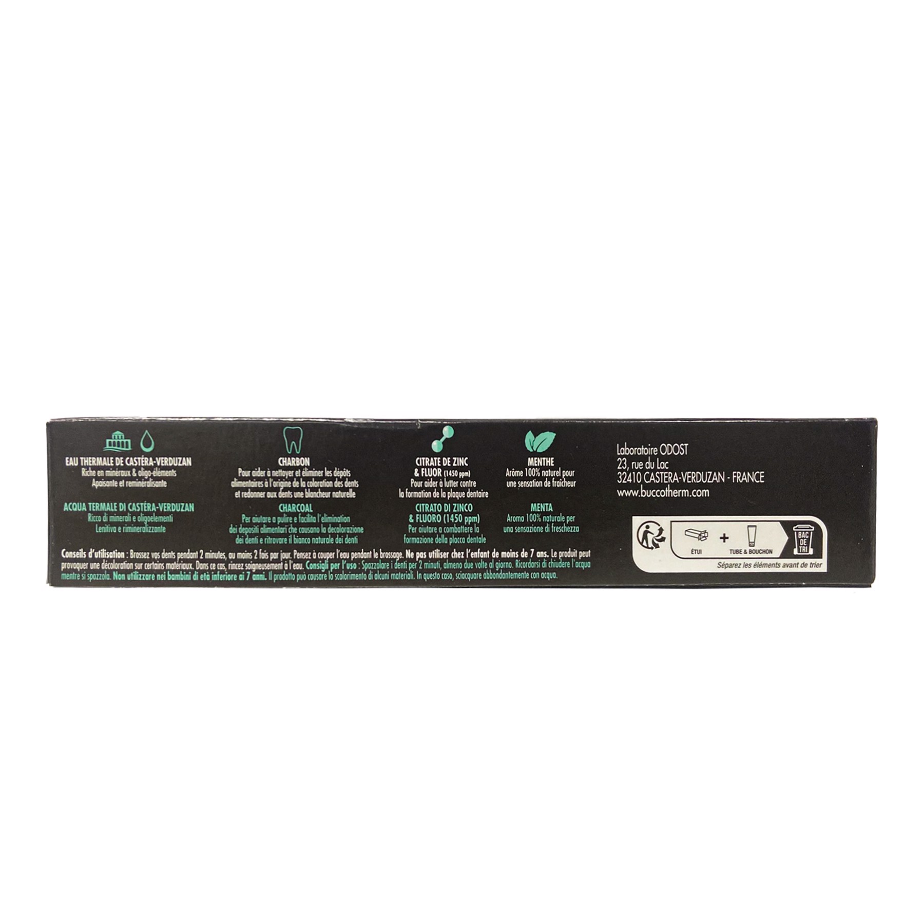 Kem đánh răng hữu cơ than hoạt tính Buccotherm 75ml