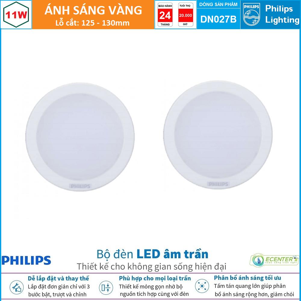 Đèn led âm trần 11w philips downlight dn027b led9 d125