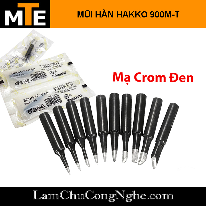 Mũi Hàn Hakko 900M-T-I, 900M-T-K, 900M-T-B,... loại tốt màu đen Mũi hàn thiếc tương thích với mỏ hàn 907, 936...