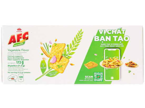 Combo 3 hộp Bánh AFC vị Rau Củ 172g