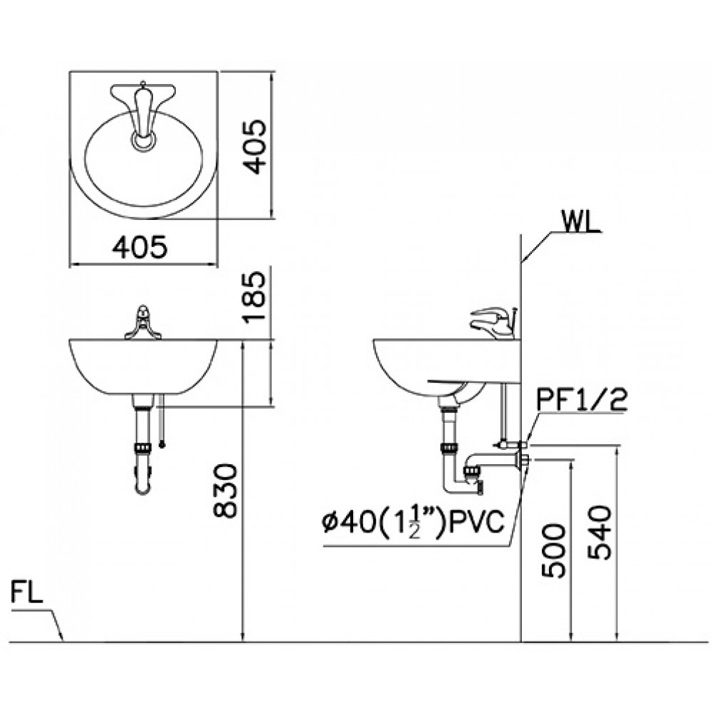 Chậu rửa lavabo treo tường
