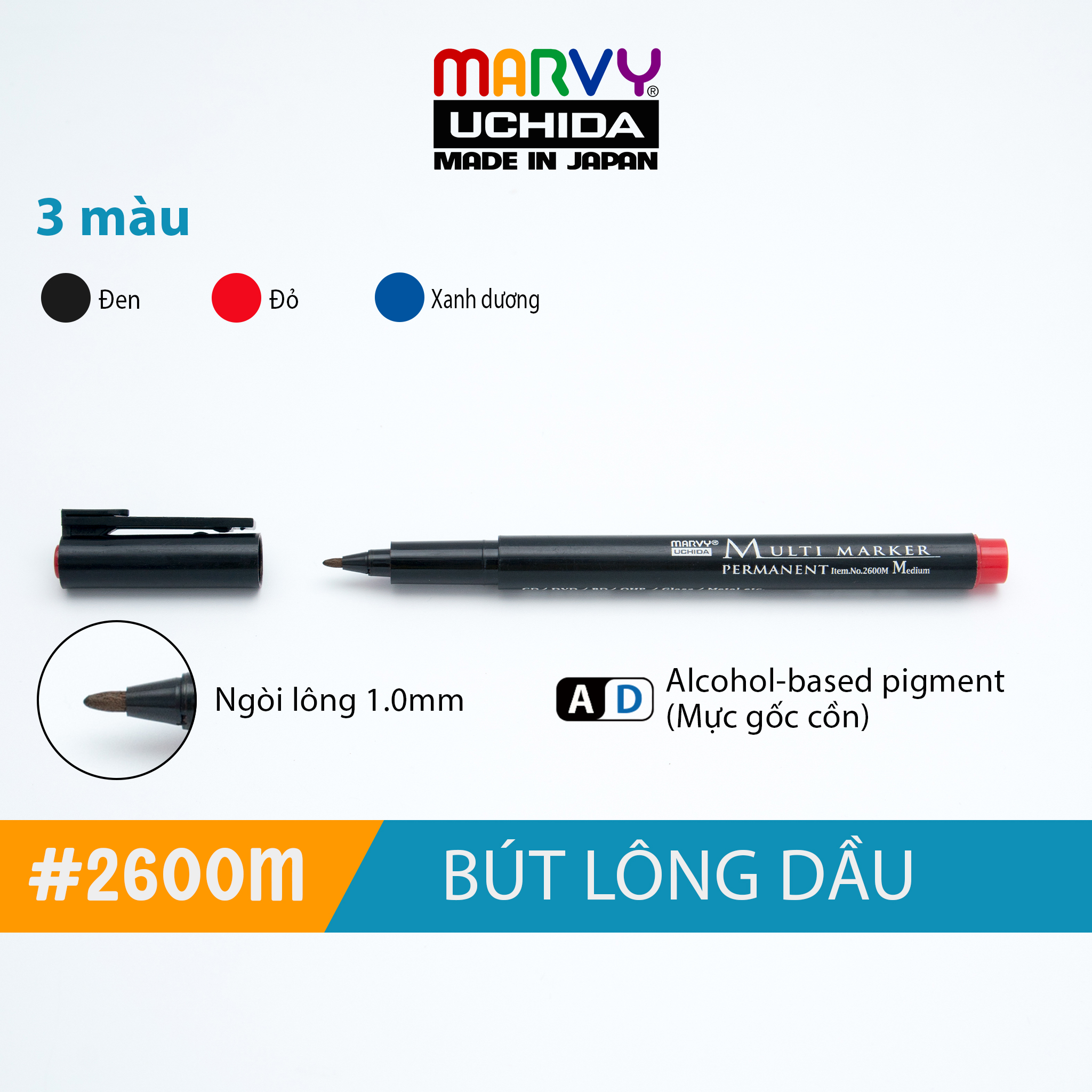 Bút Ghi Đĩa MARVY ngòi nhỏ 2600M