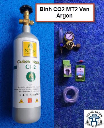 [Hoàn Tiền 10%] Bình Co2 MT2 2Kg Thủy Sinh Full Bộ Van Tinh Chỉnh Argon