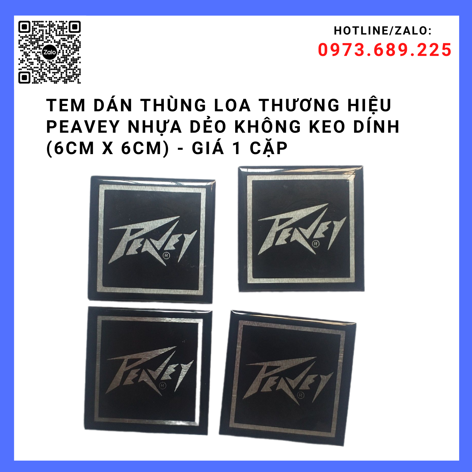 Tem dán thùng loa thương hiệu peavey nhựa dẻo không keo dính - giá 1 cặp