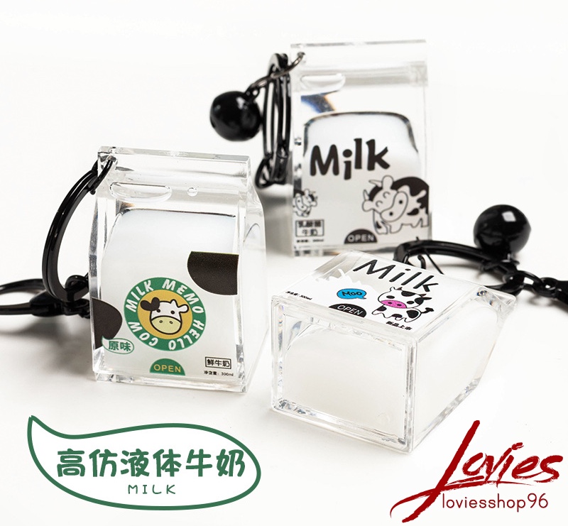 Móc khoá sữa bò kèm chuông siêu hot