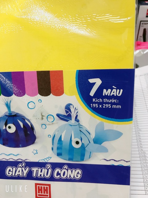 Tập giấy thủ công Hồng Hà A4-7 màu (1 tập)