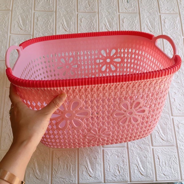 Giỏ Hoa 2 Quai Cầm, Hoa Văn Cực Đẹp, Kích Thước 22x16x10. Hàng Việt Nhật