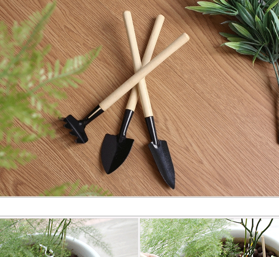 Bộ 3 Món Cuốc Xẻng Cán Gỗ Làm Vườn