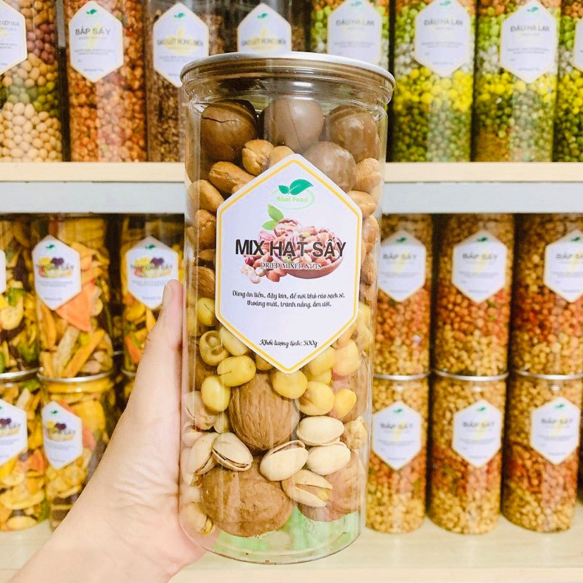 HẠT MIX NUTS 5 LOẠI (HẠNH NHÂN-MACCA-DẺ-ĐIỀU-SEN) - HỘP 500GR