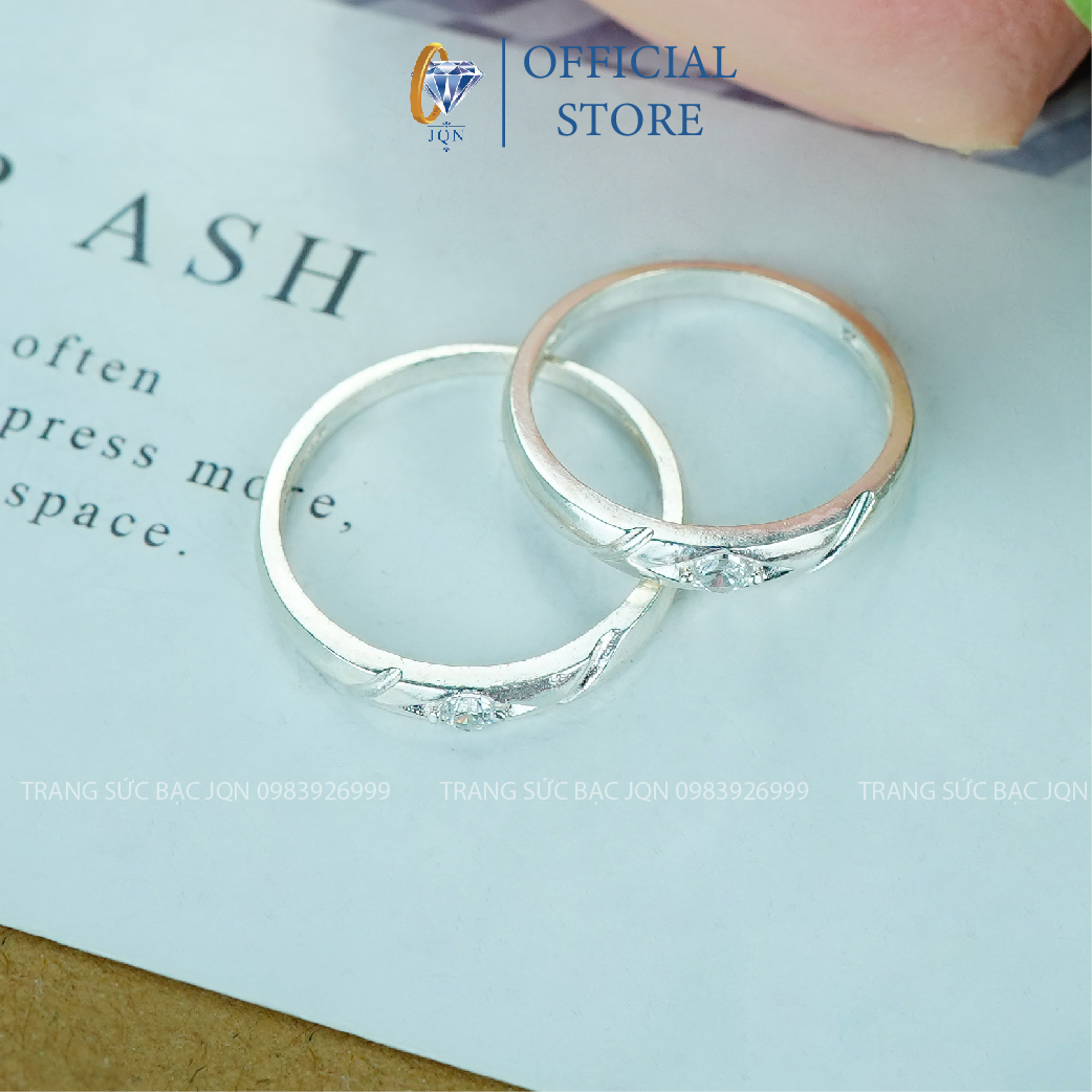 Nhẫn Đôi Bạc Thật JQN Nhẫn Cặp Nam Nữ D02