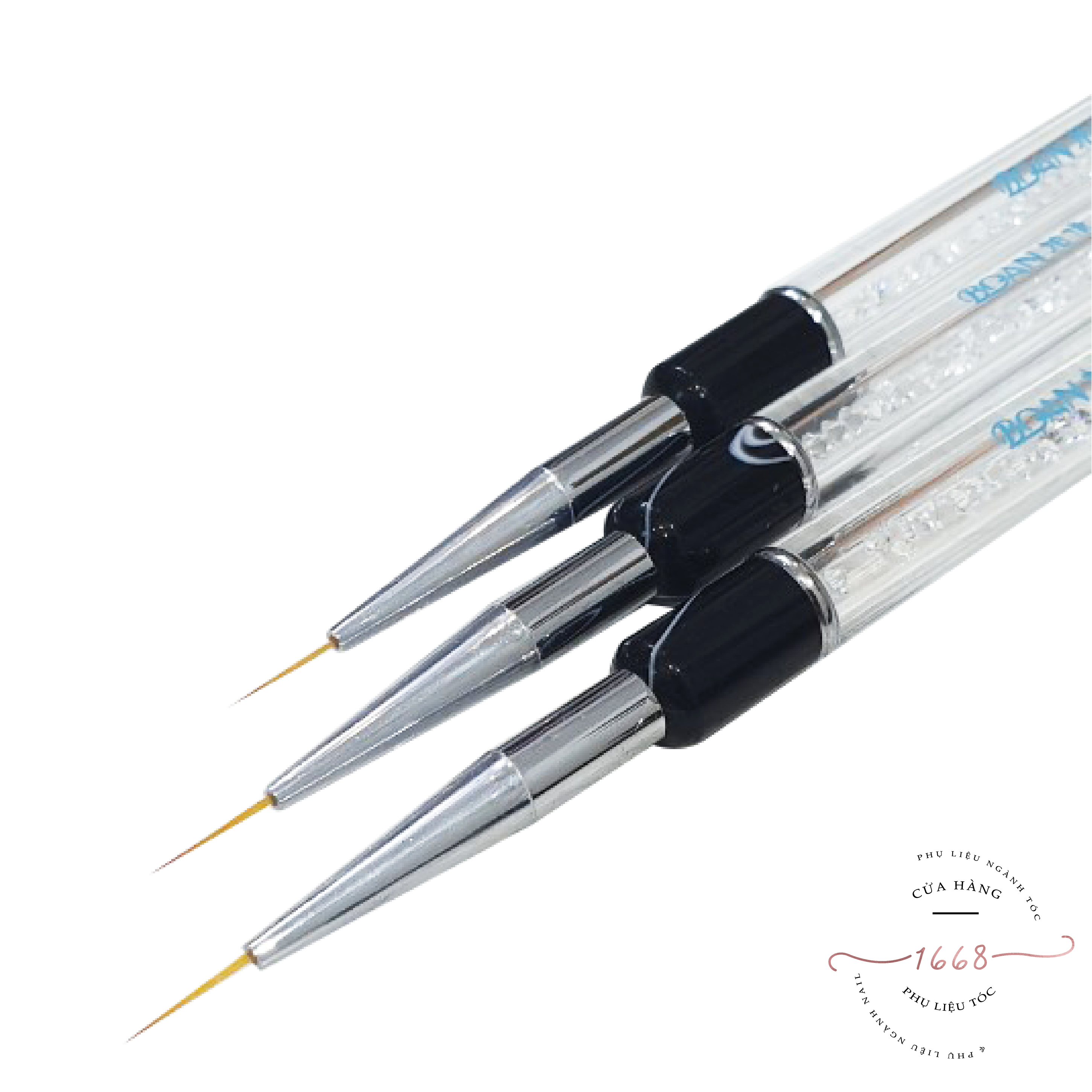 Cọ nét cán đá cao cấp 3 sizes (6mm; 9mm; 12mm) - Cọ vẽ nail chuyên dụng (lẻ chiếc)