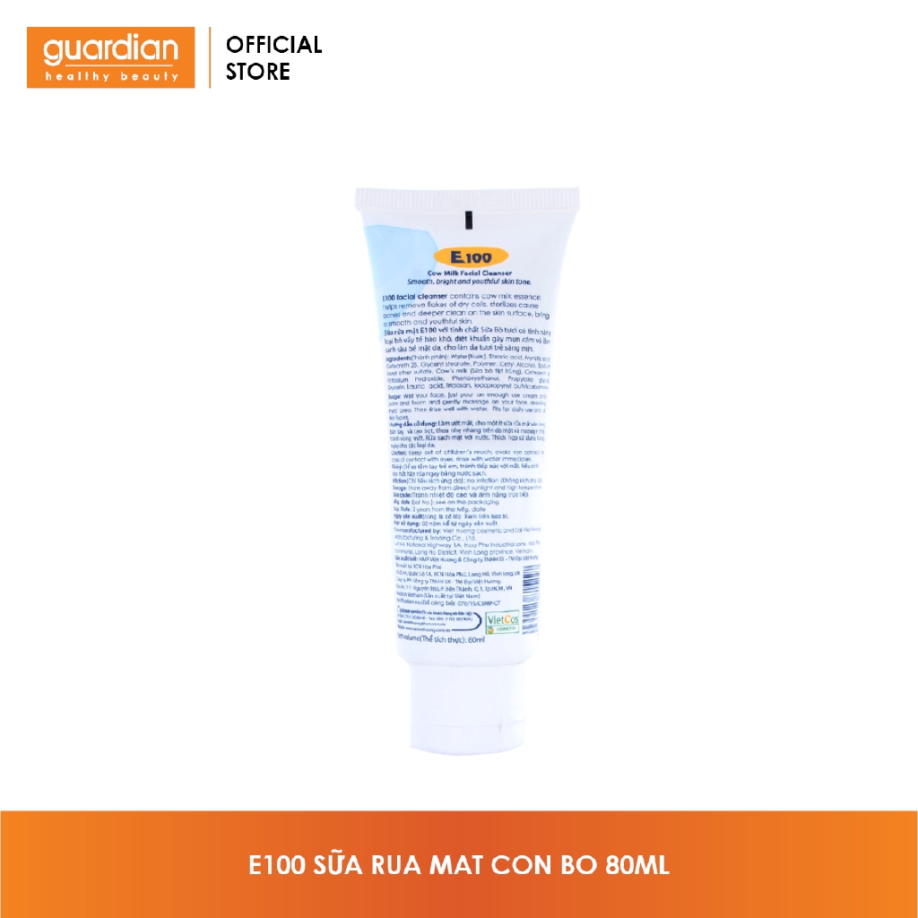 Sữa Rửa Mặt Tinh Chất Sữa Bò Tươi E100 80Ml