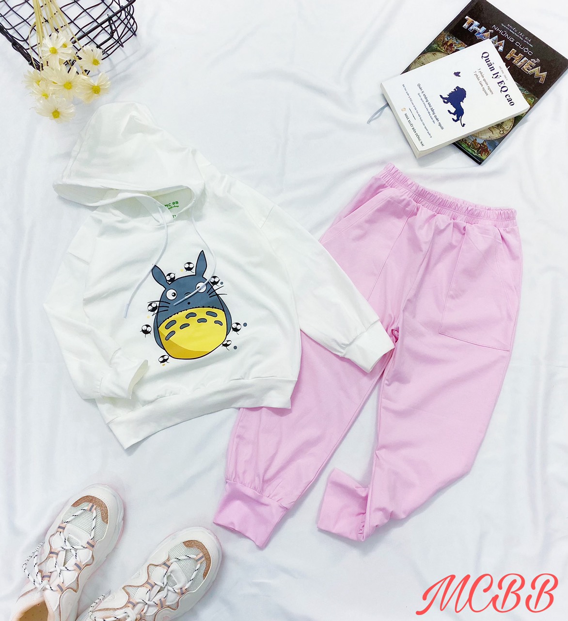 Mcbb 7-23 kg 100% vải cotton bộ đồ dài cho bé gái áo hoodie bé gái có nón trùm đầu totoro quần dài bé gái quần jogger bé gái áo phông dài tay bé gái có nón áo tay dài quần áo dài tay cho bé gái bộ đồ thu đông bộ quần áo bé gái quần áo trẻ em 1 đến 16 tuổi
