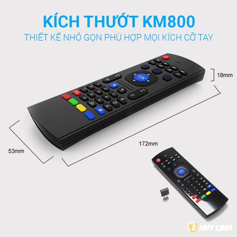 Chuột bay air mouse km800 chuyên dụng cho android tv box, smart tv, pc laptop