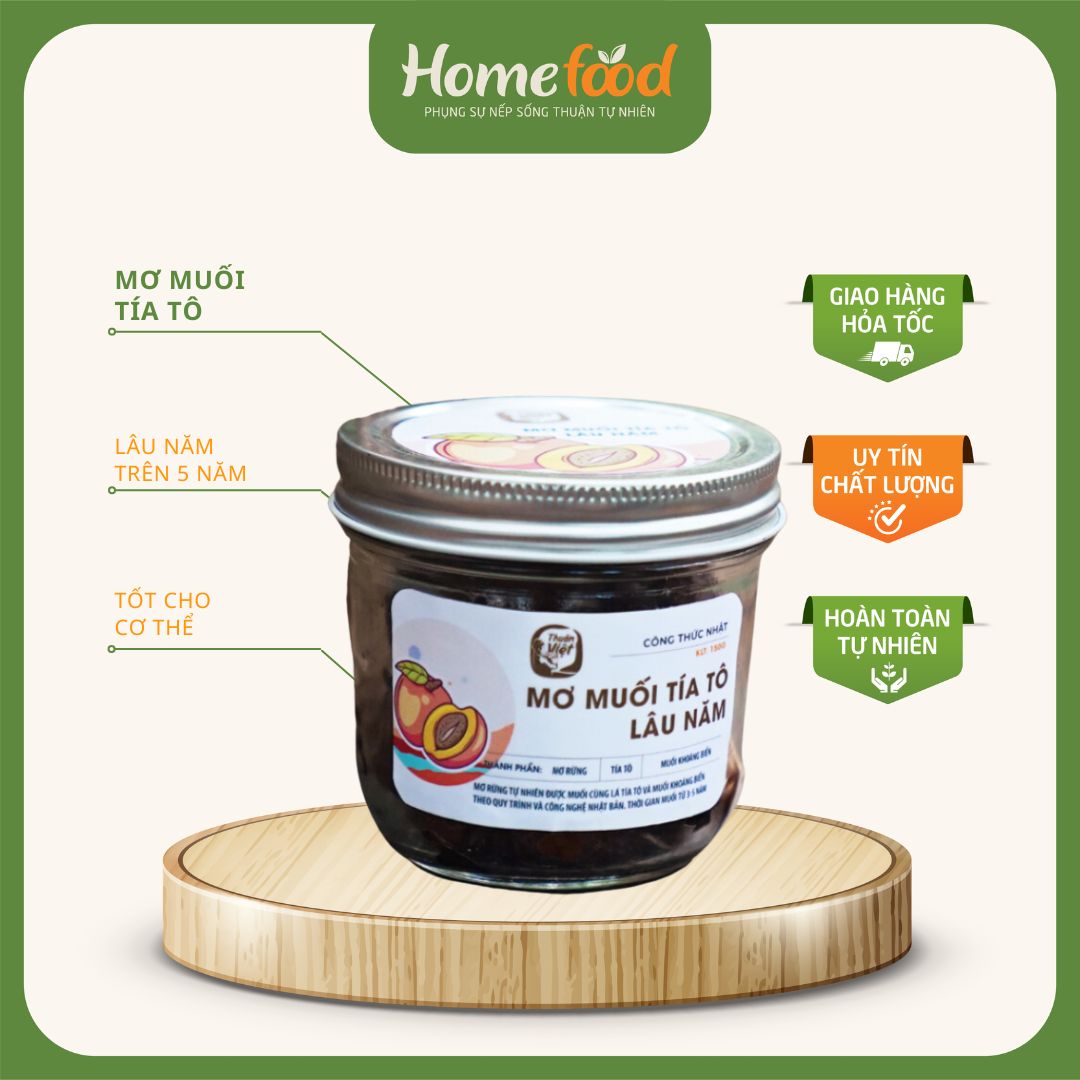Mơ muối tía tô lâu năm homefood 150gr/ mơ muối lâu năm trên 5 năm