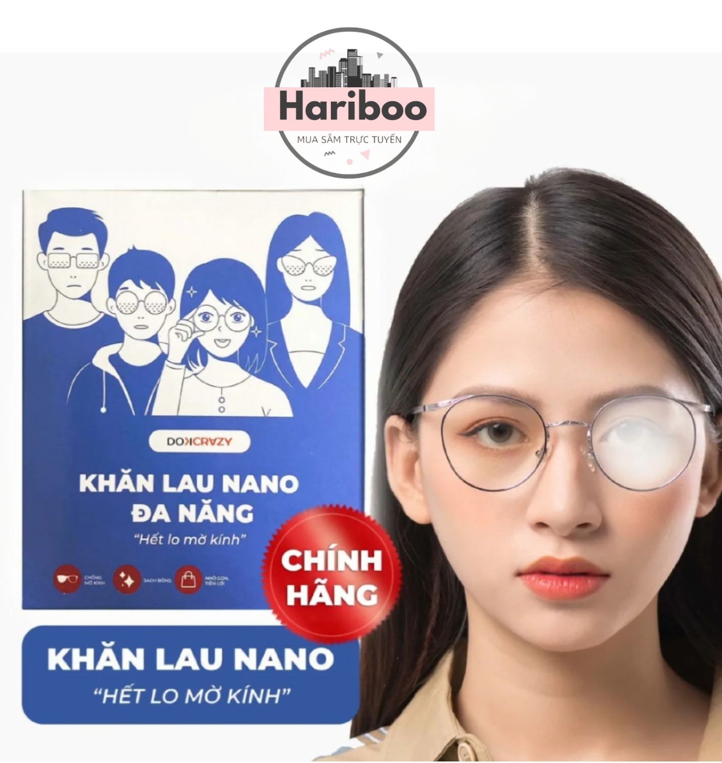 Giấy lau kính Nano LOẠI 1 hộp 100 miếng khăn giấy chống bám hơi nước, lau sạch nhờn vân tay bụi bẩn trên mắt kính, điện thoại, laptop, máy ảnh