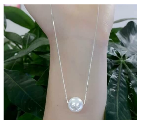 [HCM]Bộ dây chuyền bạc thật mặt ngọc trai đơn giản sang trọng ( bạc thật 100%)