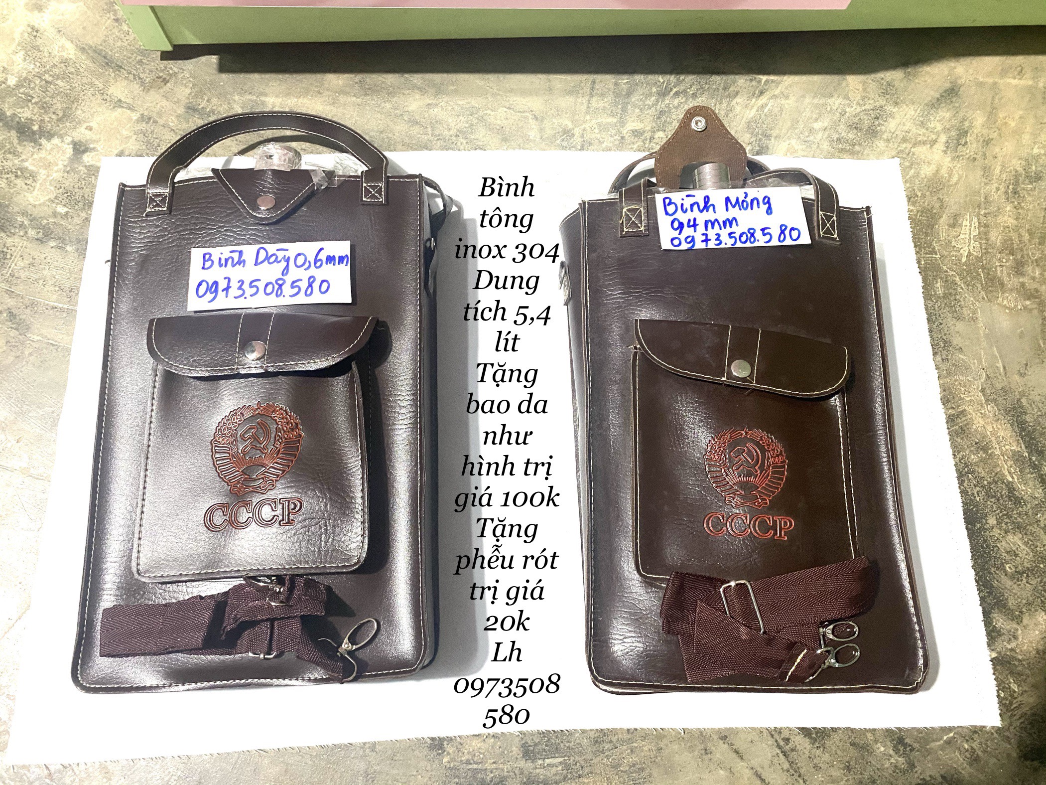 Bình  5,4 lít   tặng kèm túi Da ( 1 ly 20k)