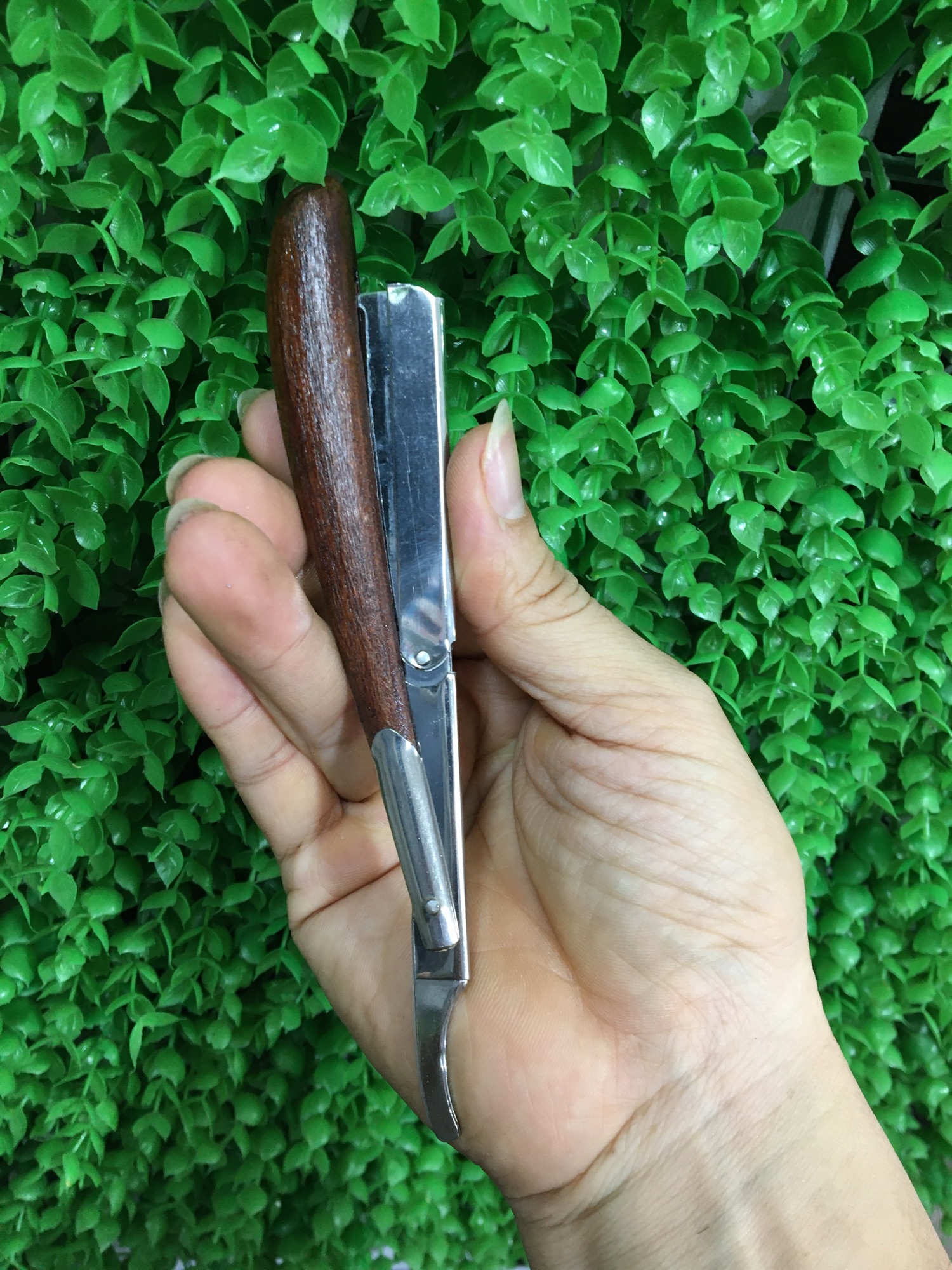 Dao cạo râu cán gỗ