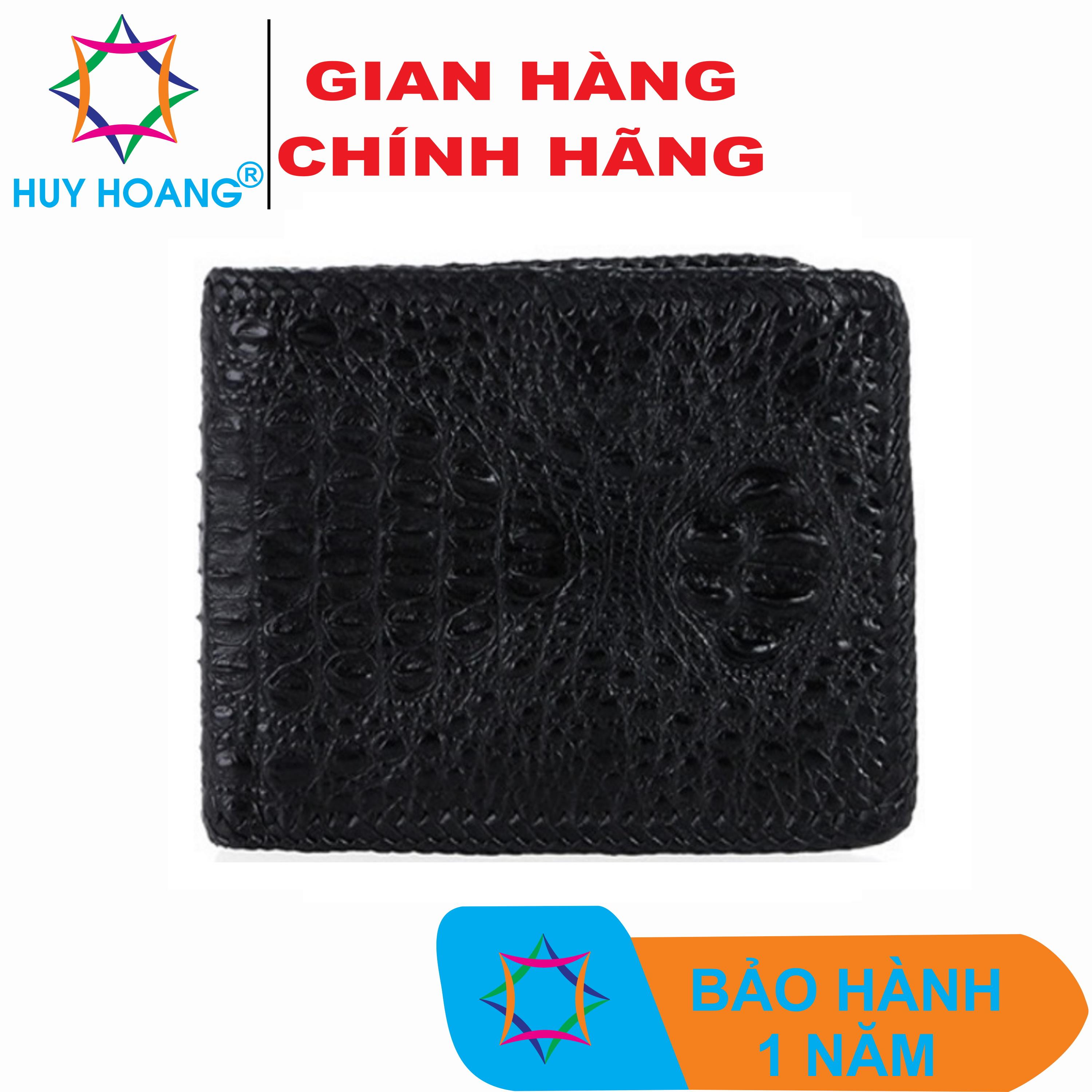 Ví nam da cá sấu  nguyên con nhỏ màu đen HK2762