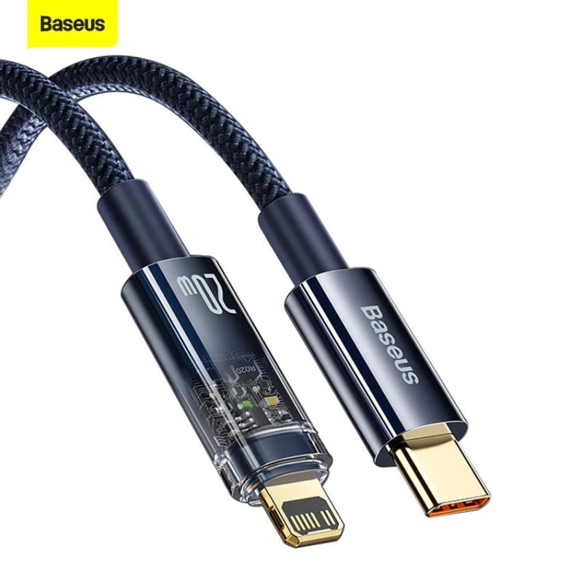 Cáp tự ngắt Baseus Explorer Series Auto Power-Off Fast Charging Data Cable Type-C to IP 20W sạc nhanh, tự ngắt điện khi sạc đầy[HÀNG CHÍNH HÃNG] - CATS000001