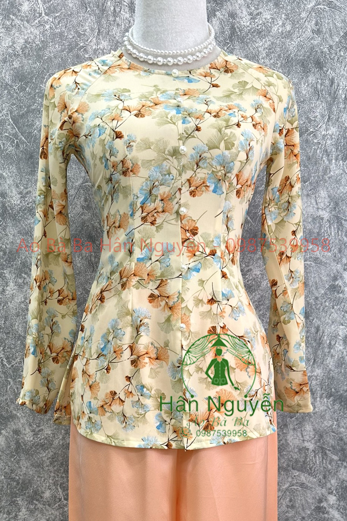 ÁO BÀ BA DÂY KÉO HOA GIÓ + QUẦN
