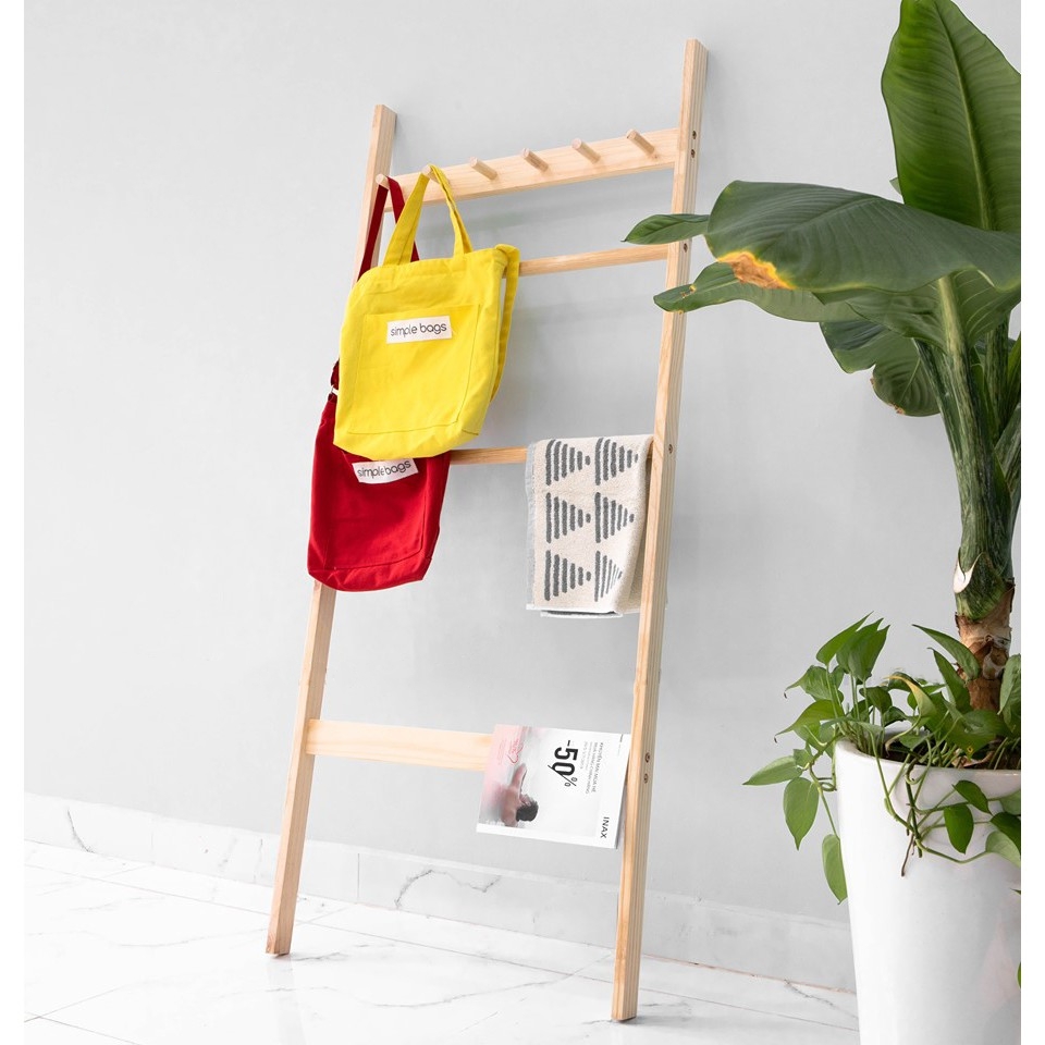 wooden ladder towel
