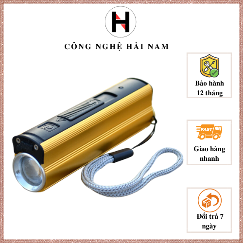 Đèn pin siêu sáng cầm tay kiêm sạc dự phòng , bật lửa