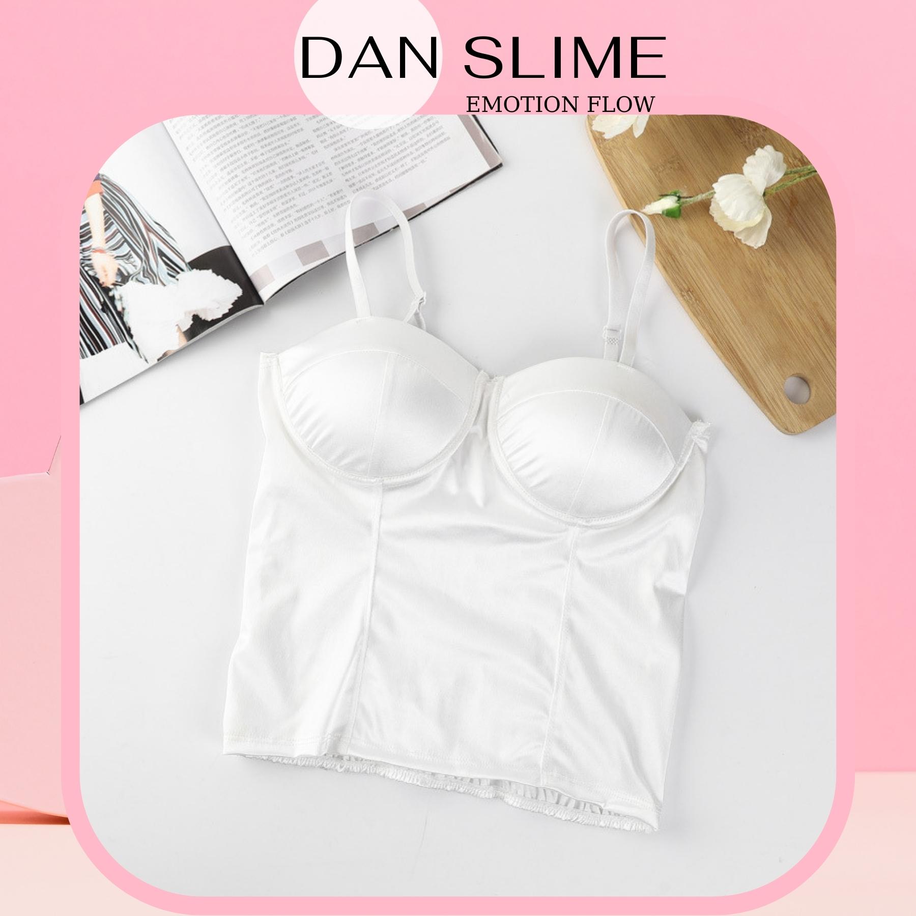Áo bra Satin phi bóng 2 dây phi lụa dây mảnh sexy mút đệm mỏng thun phần lưng mặc cao cấp DANSlime