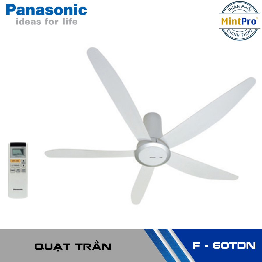 [Trả góp 0%]Quạt trần Panasonic 5 cánh động cơ DC F-60TDN ( Trắng )