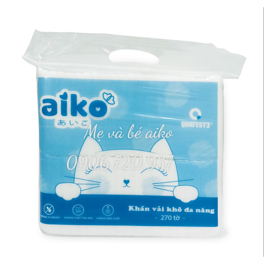 [HCM][Combo 5 gói] Khăn vải khô đa năng AIKO Gói 270 tờ