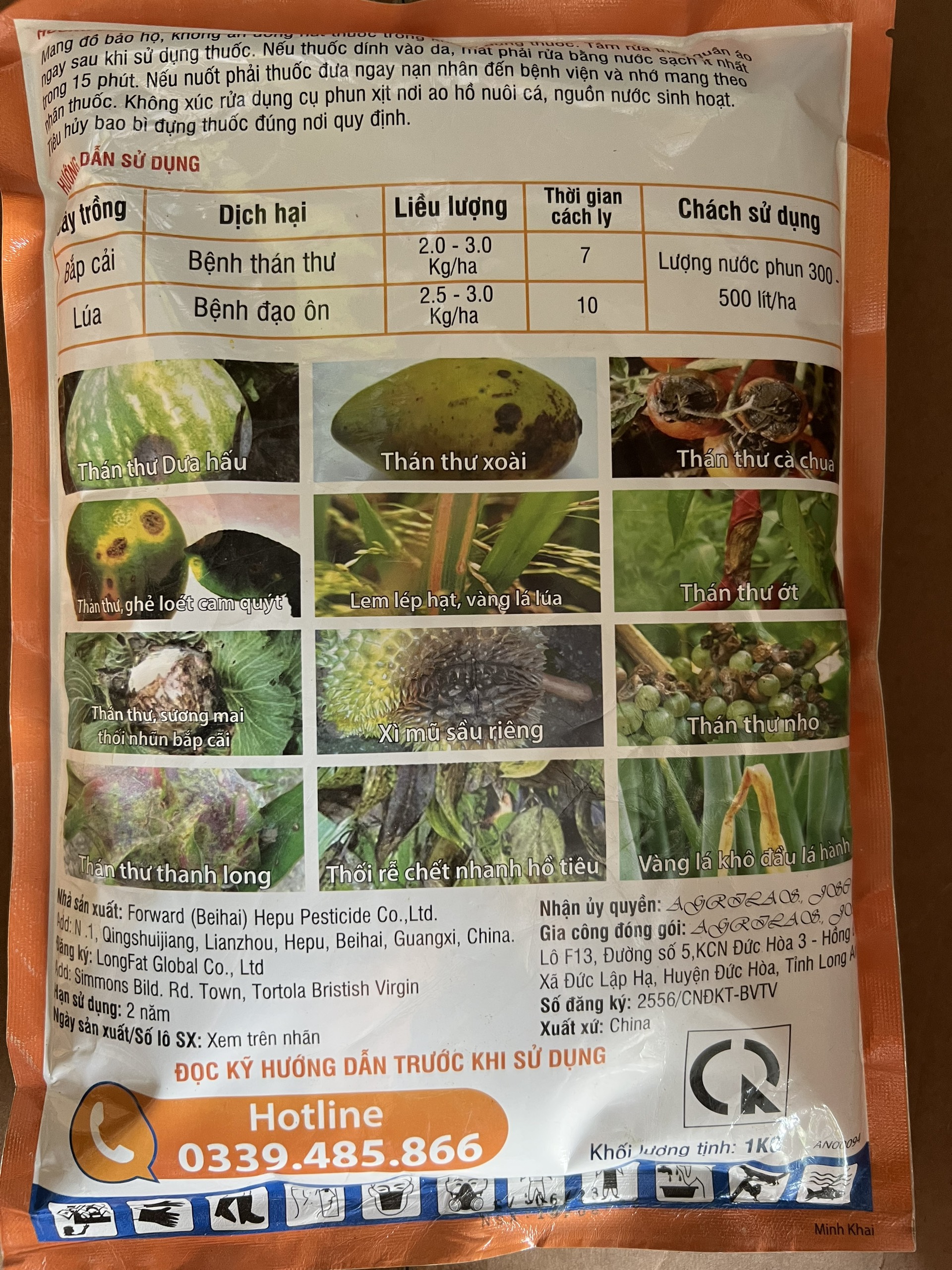 Thuốc trừ bệnh MANCOZEB 80w/w (loại 1kg bột vàng)