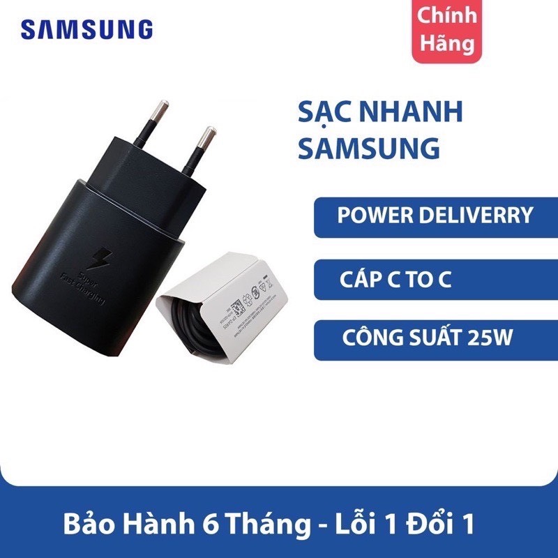 Bộ sạc nhanh Samsung 25W (Model theo máy Note 10)  Note 10 / Note 10 Plus / Note 20 / Note 20 Ultra / Ultra 5G,