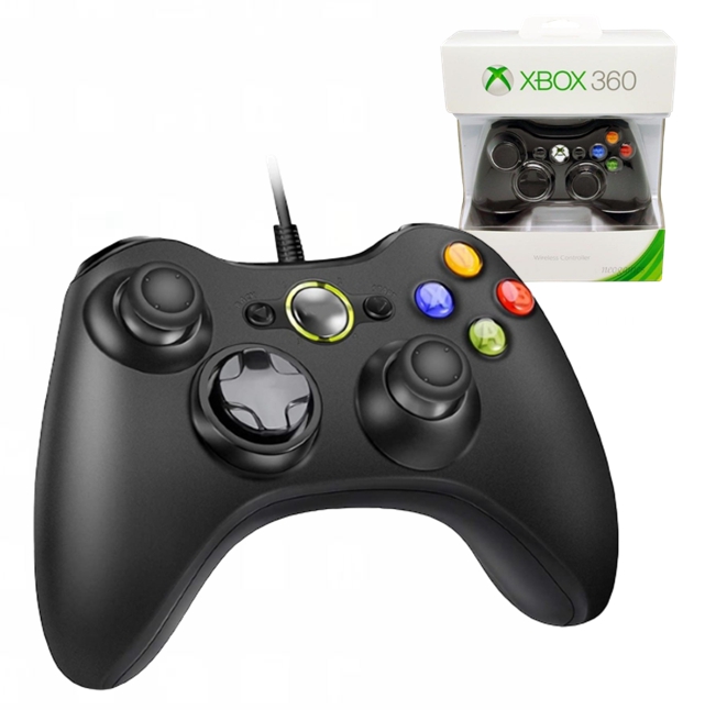 Tay cầm chơi game microsoft xbox 360 full box có rung - tay cầm có dây dùng cho pc, laptop chơi full skil