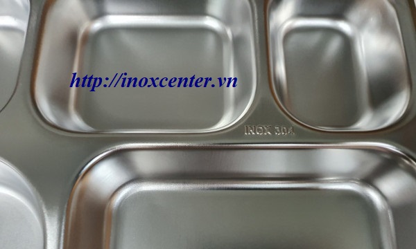 [HCM]Khay cơm 5 ngăn sâu lòng inox lớn - inox 304 ( Không nắp nhựa)