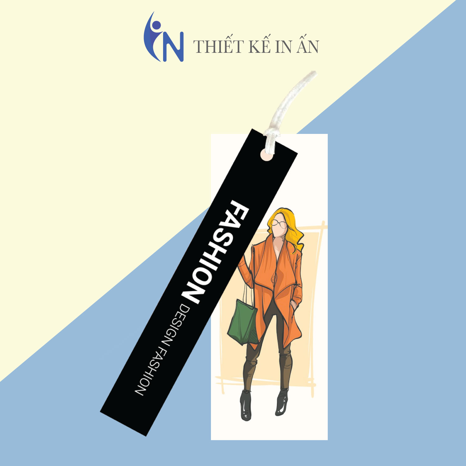 [HCM]Mác quần áo Tag nhãn quần áo  IN GIÁ RẺ cho shop bán hàng quần áo thời trang bìa cứng cán màng chất lượng cao- Set Gói 100 bộ - size 3.6x9cm và 1.5x9cm