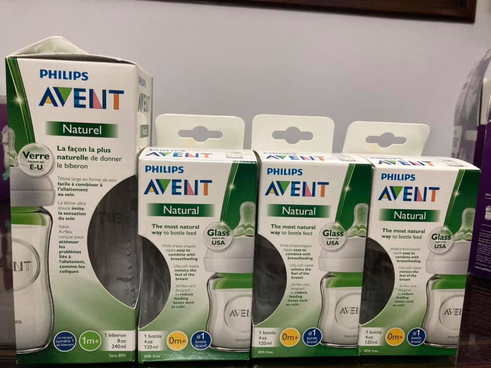 BÌNH SỮA THỦY TINH AVENT cổ rộng (CÓ HỖ TRỢ ĐỔI NÚM)