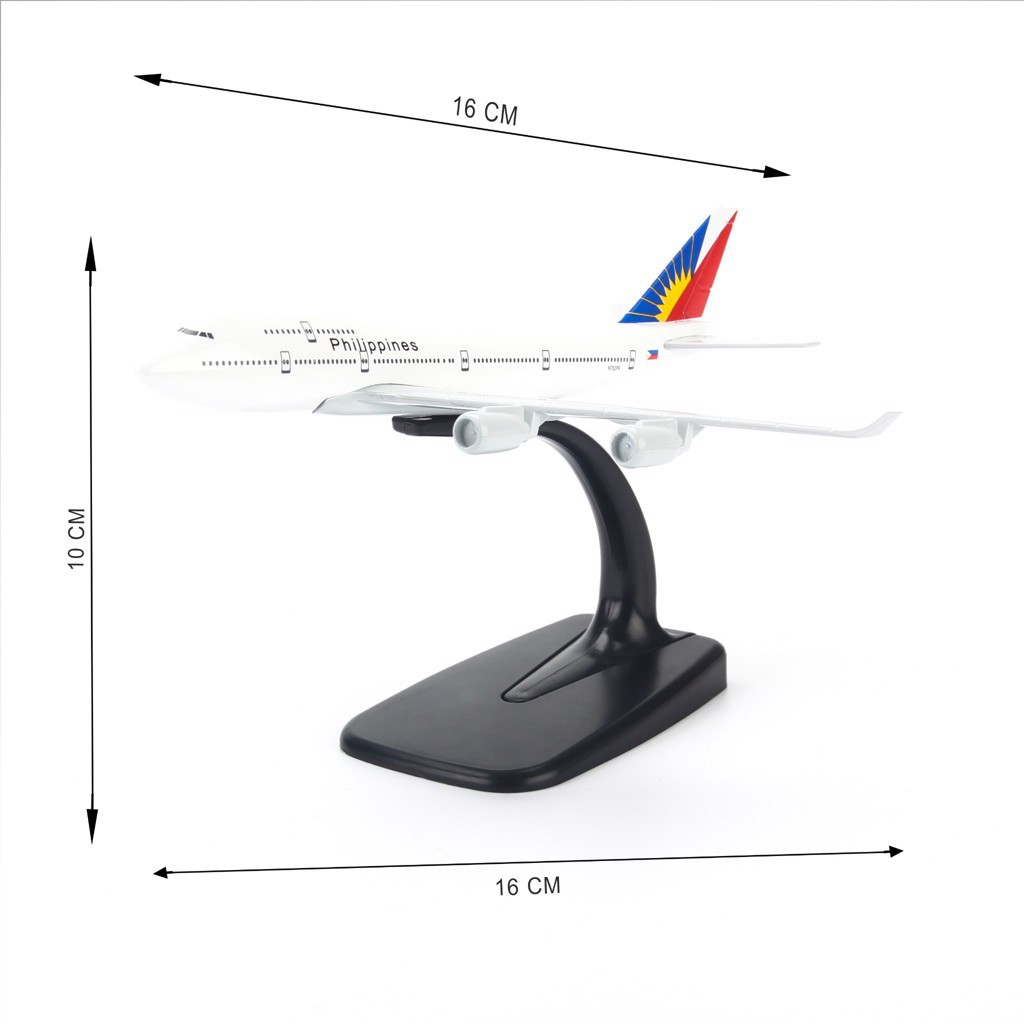 [HCM]Mô hình máy bay Philippines Airlines Boeing B747 16cm Everfly