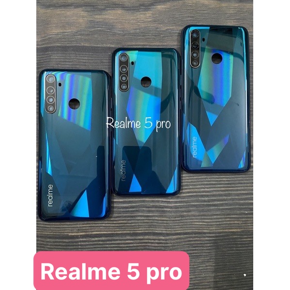 bộ xương vỏ  realme 5 pro gồm( kính cam,lưng sườn,phím bấm)