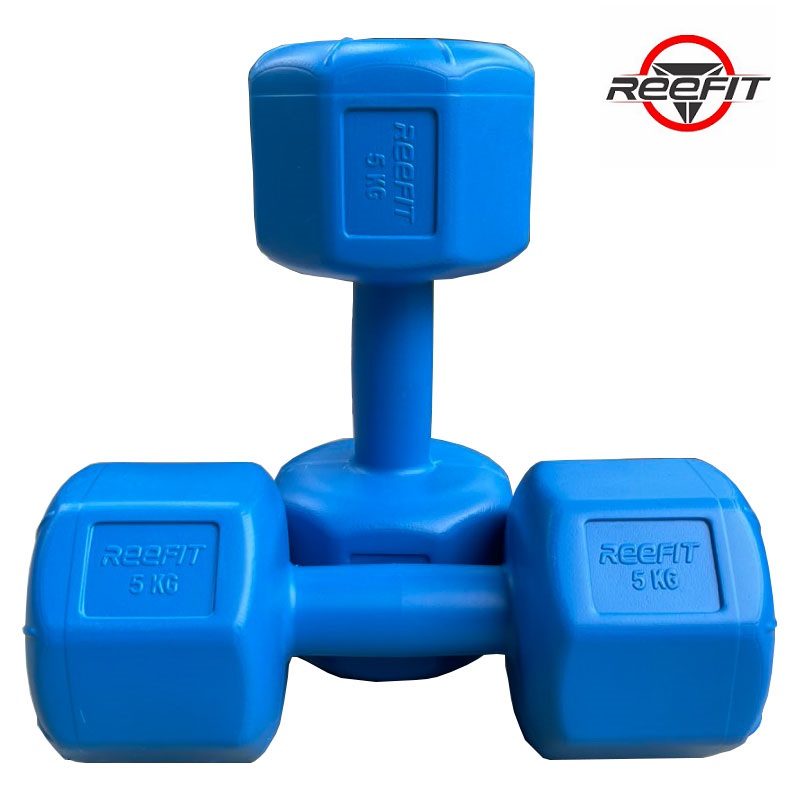 Vỏ tạ tay nhựa bát giác Reefit 5kg không ruột