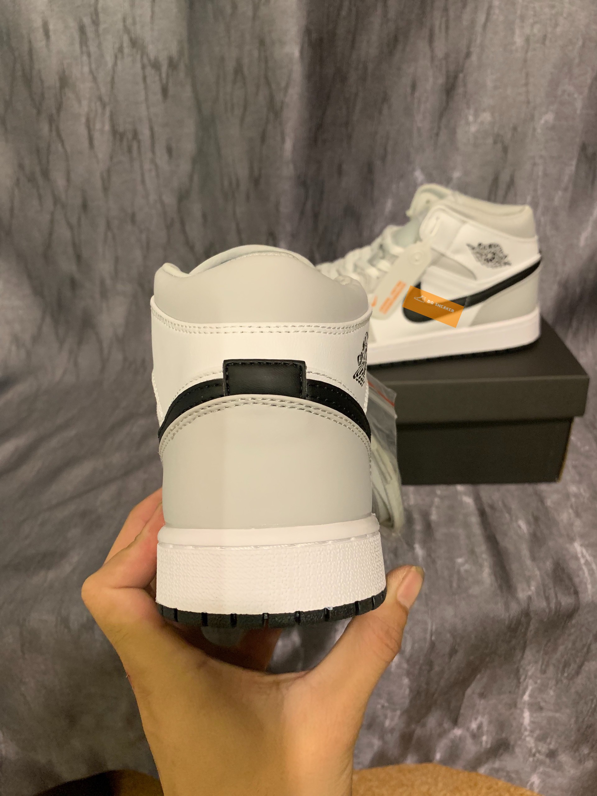 [Full Box] Giày Jordan cổ cao trắng xám