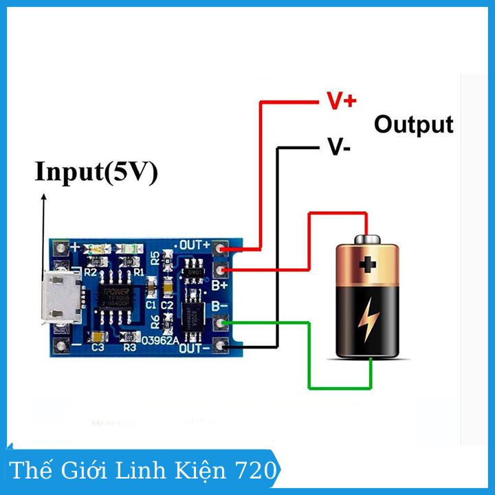 Mạch sạc pin 18650 TP4056 mini