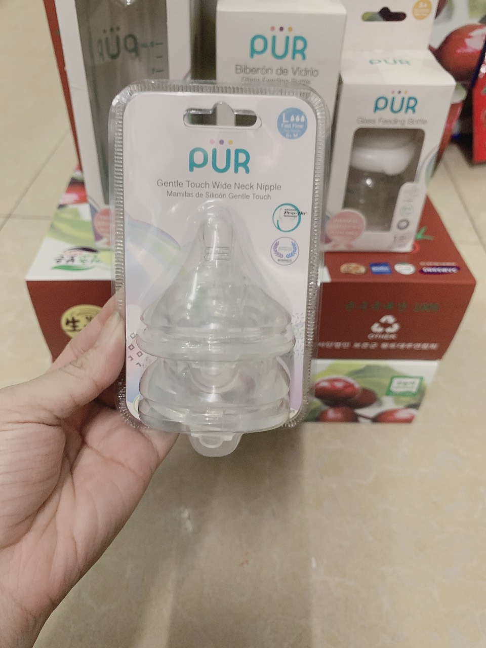 Vỉ 2 núm ty cổ rộng Pur size L